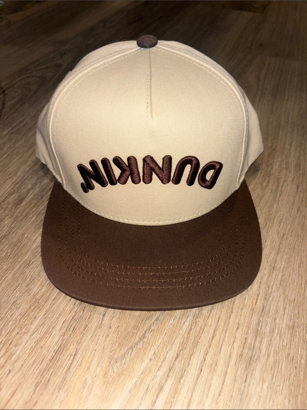 Dunkin Two-Tone Cream and Brown Baseball Cap
